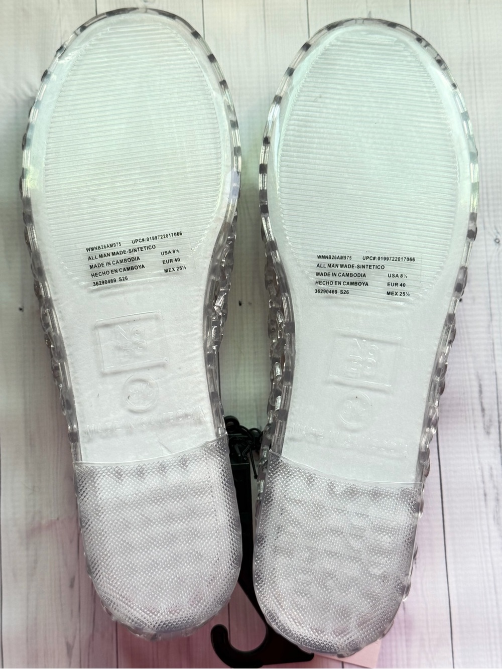 No Boundaries Clear Jelly Lattice Ballet Flats Women's 8.5 - Picture 4 of 9